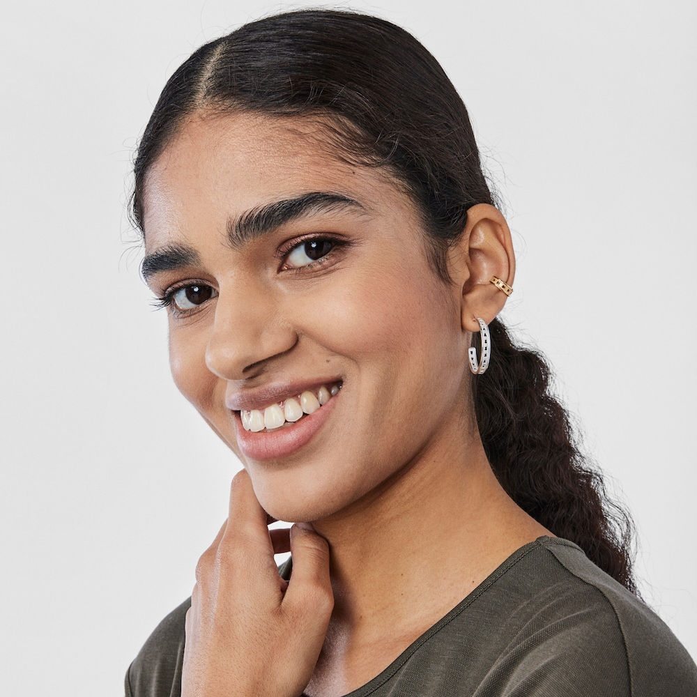 Silver vermeil TOUS Bear Row earcuff with bear silhouettes