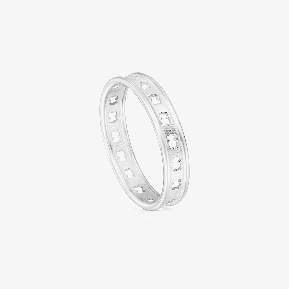 Anillo de plata con siluetas de oso TOUS Bear Row