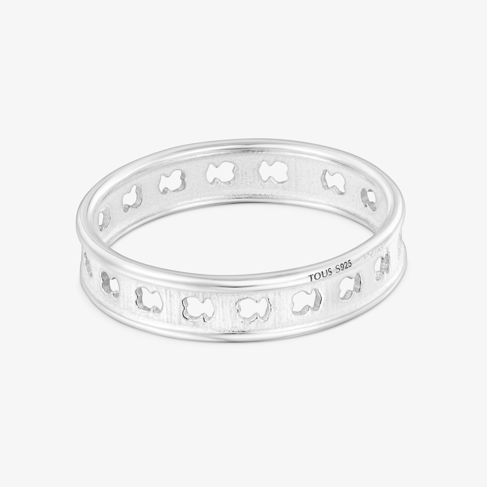 Anillo de plata con siluetas de oso TOUS Bear Row