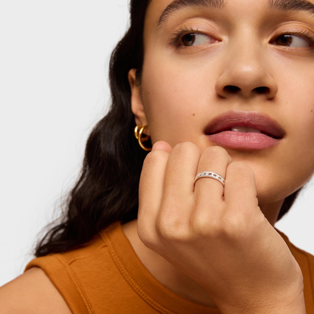 Anillo de plata con siluetas de oso TOUS Bear Row