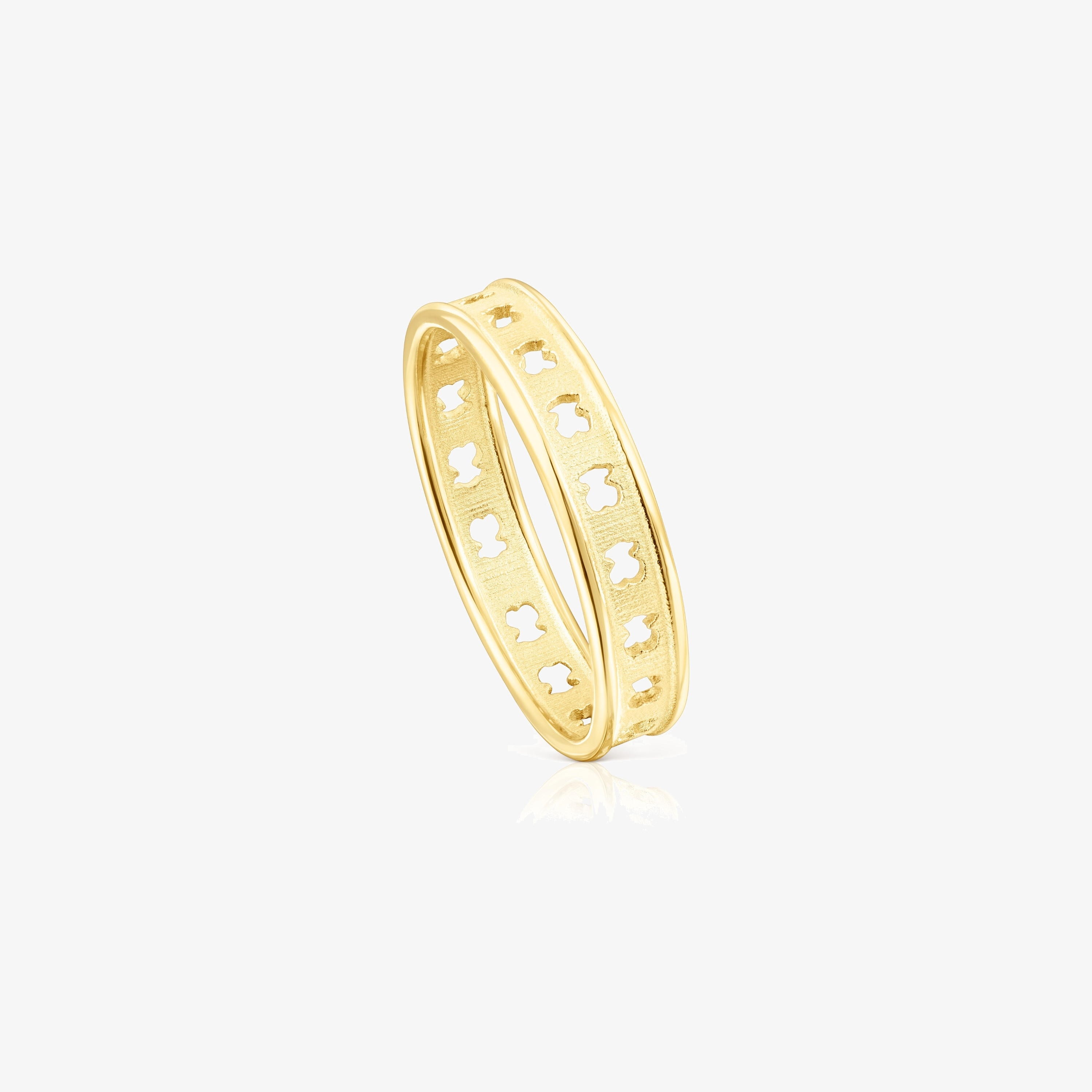 Silver TOUS bear Row ring with silhouettes
