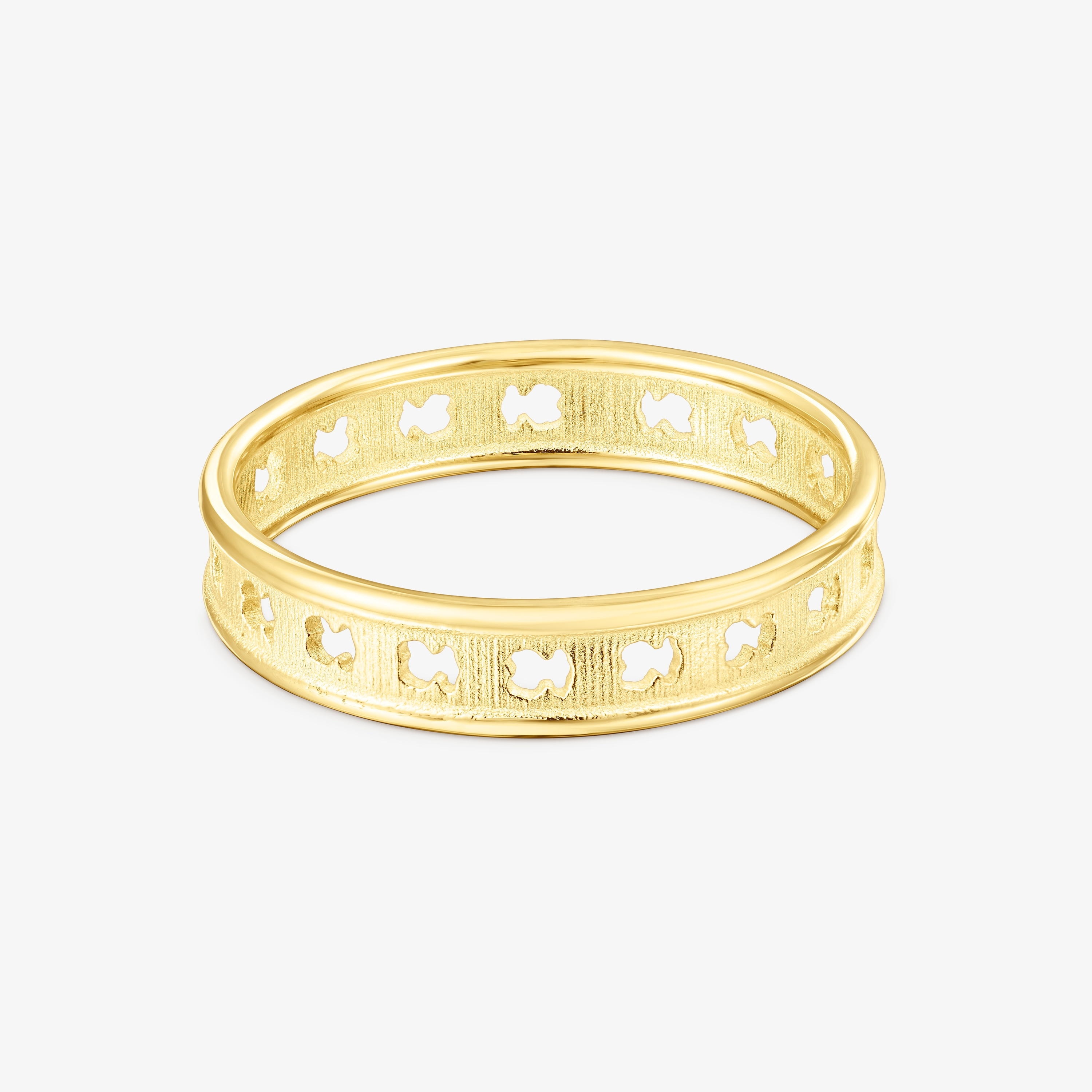 Silver TOUS bear Row ring with silhouettes