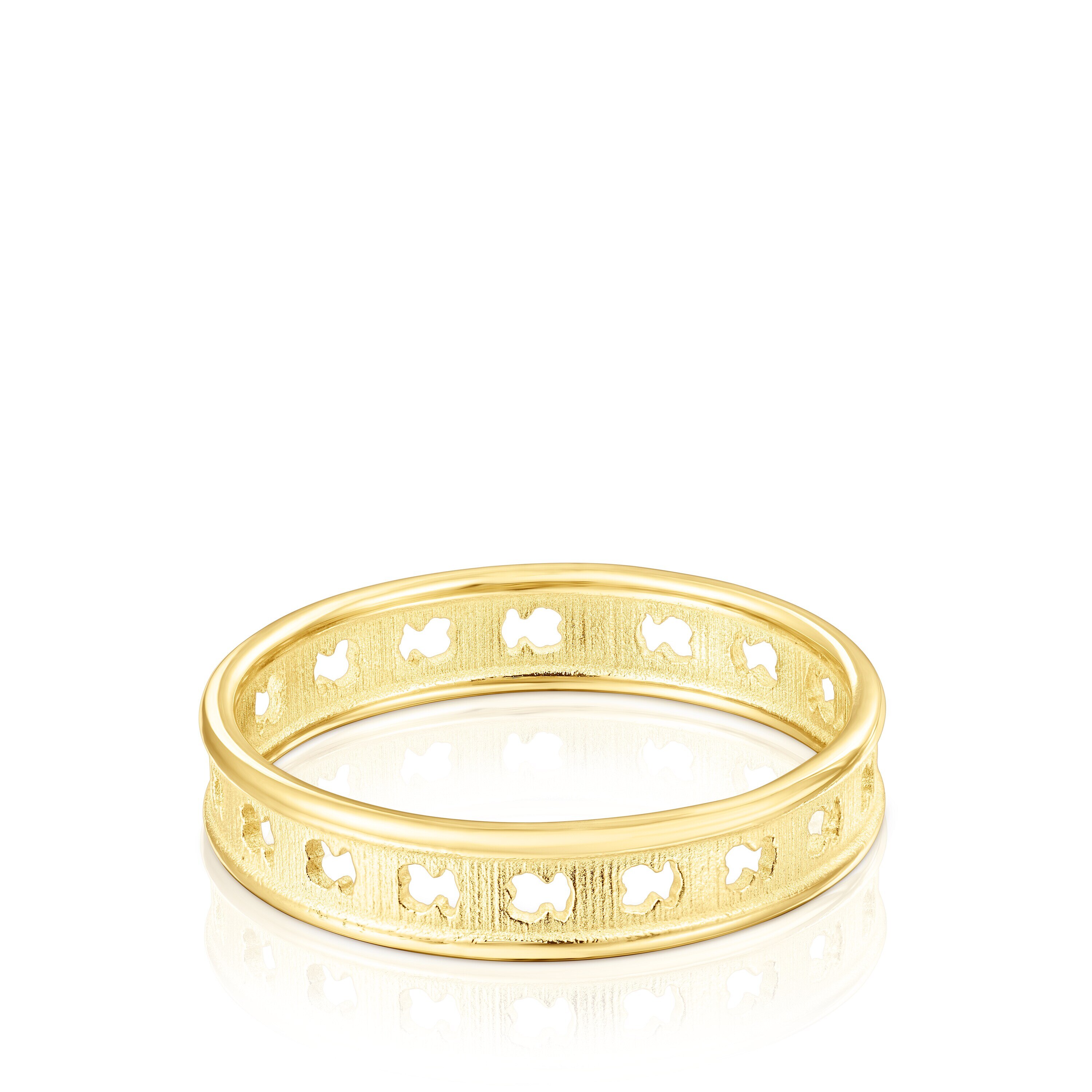 Silver TOUS bear Row ring with silhouettes