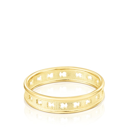 Silver vermeil TOUS Bear Row ring with bear silhouettes