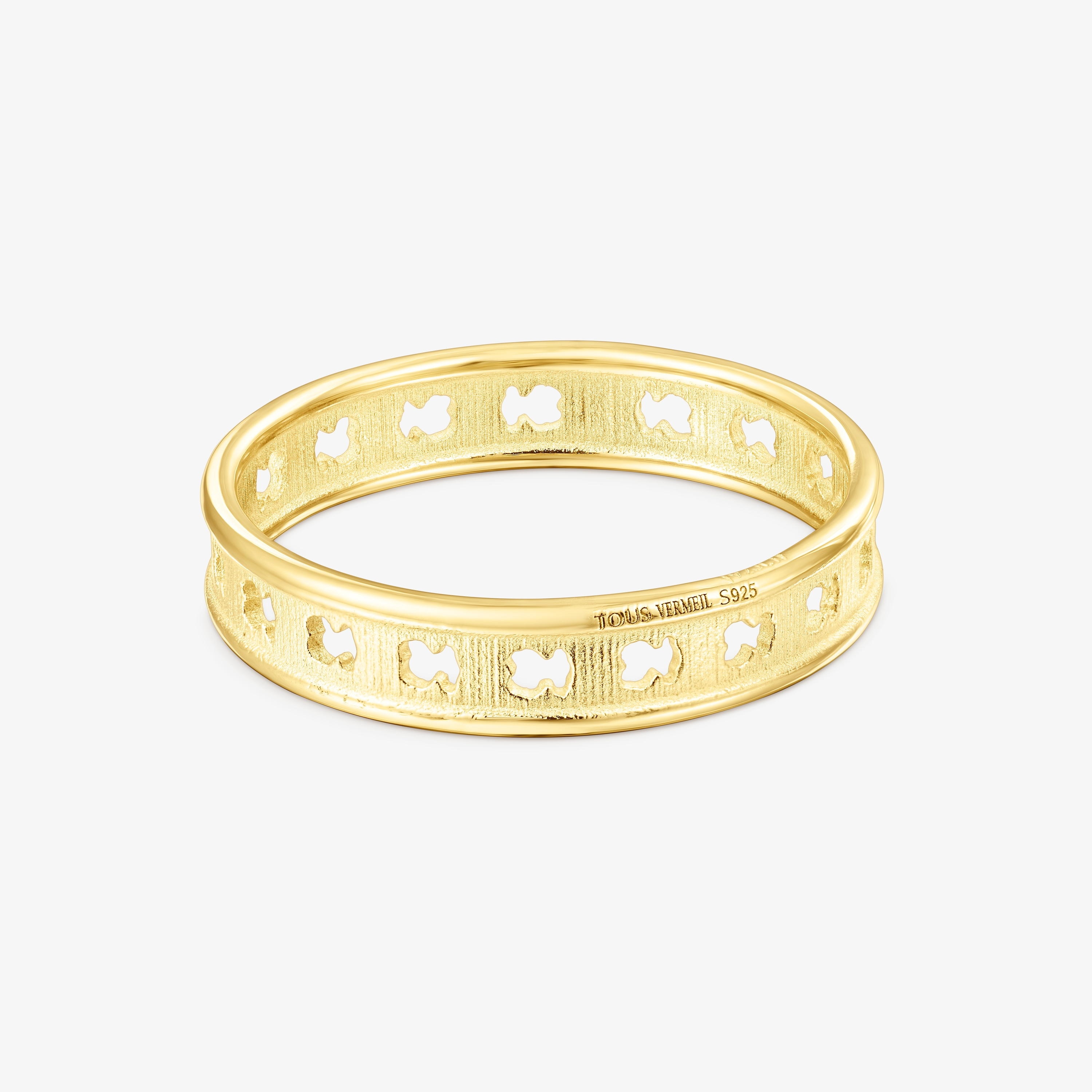 Silver TOUS bear Row ring with silhouettes
