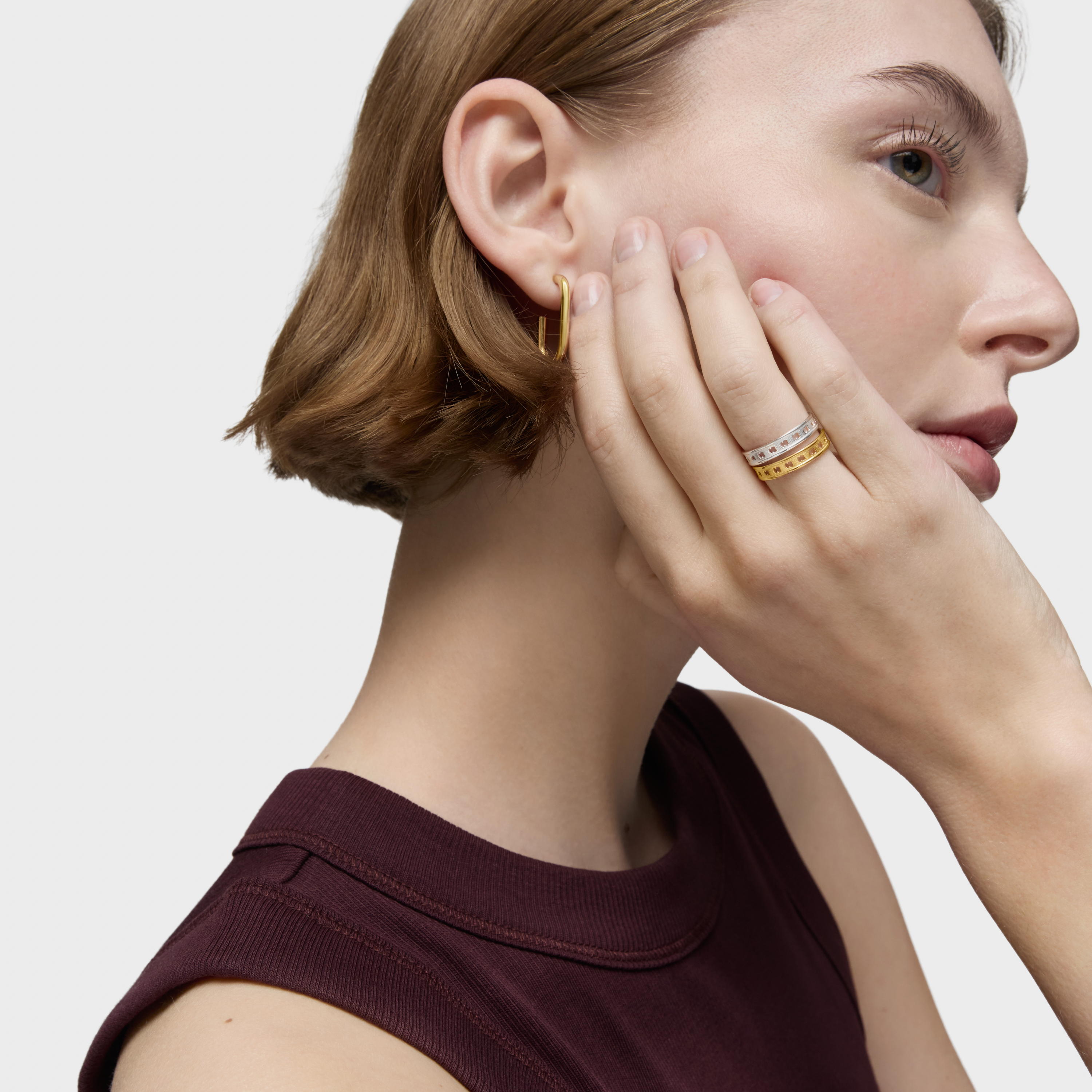 Silver TOUS bear Row ring with silhouettes