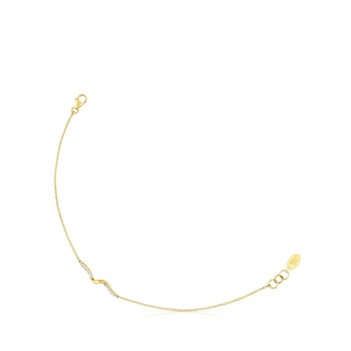 Gold TOUS Beach Bracelet with diamonds image number 0