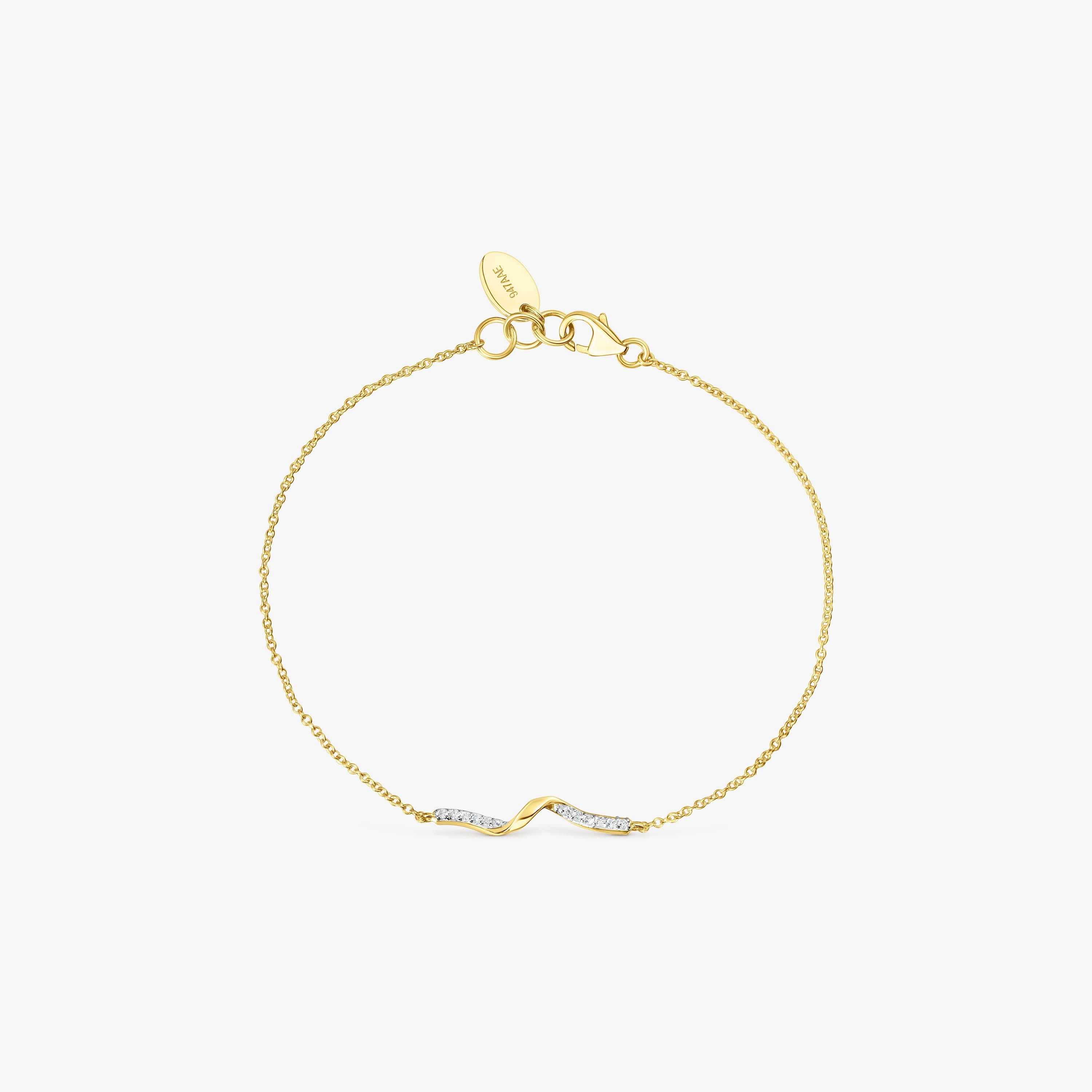 18K Solid Gold TOUS Beach Bracelet with diamonds