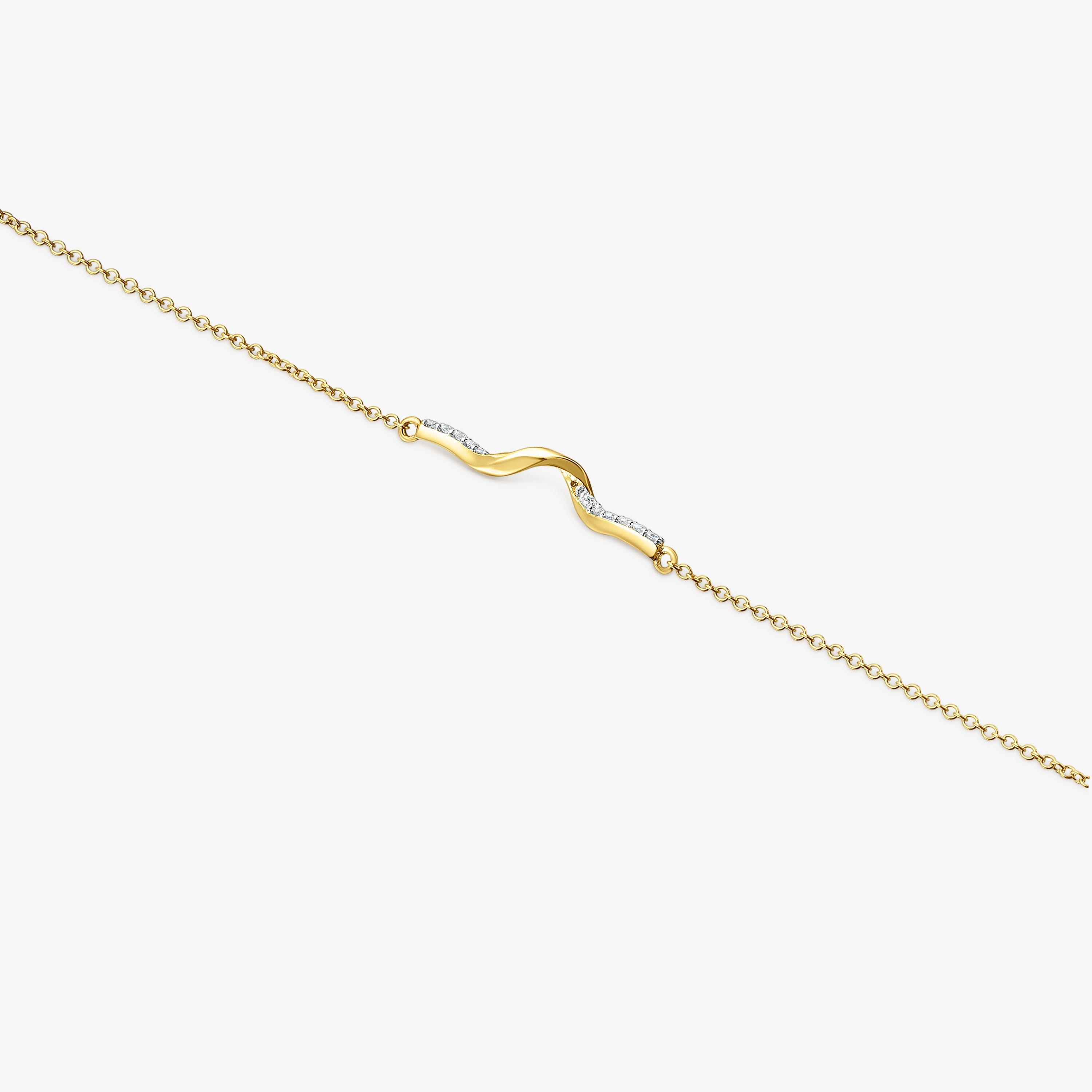 18K Solid Gold TOUS Beach Bracelet with diamonds