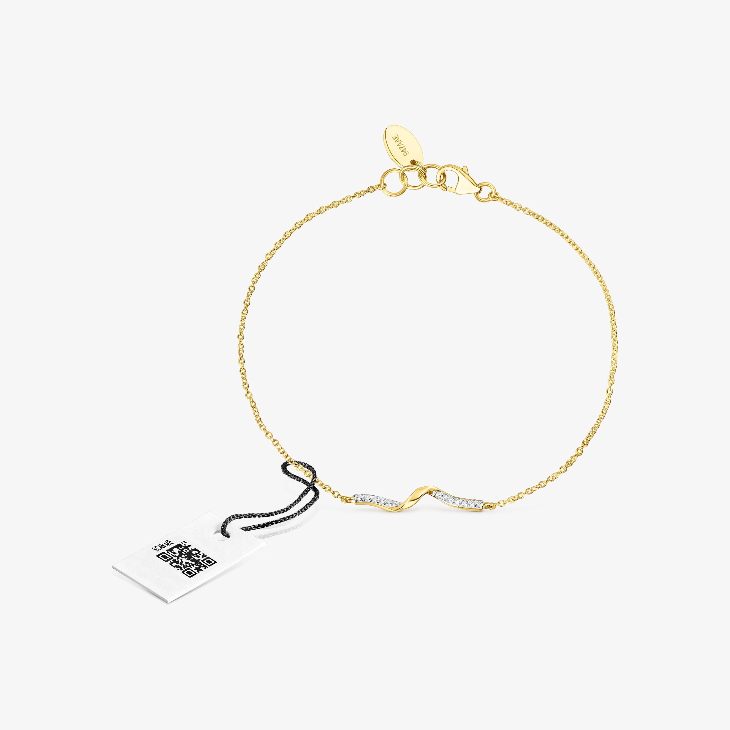 18K Solid Gold TOUS Beach Bracelet with diamonds