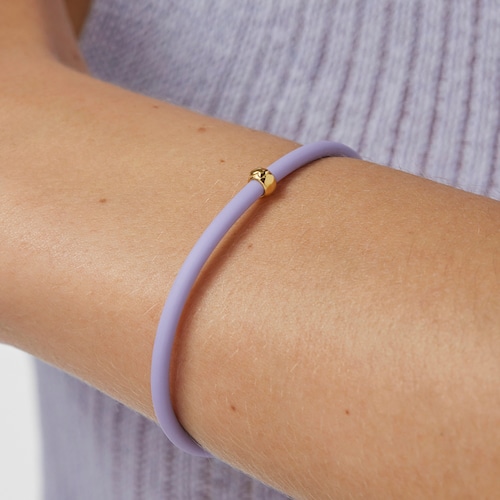 Pulsera de de color lila oso con baño de oro 18 kt sobre plata TOUS St Tropez Caucho