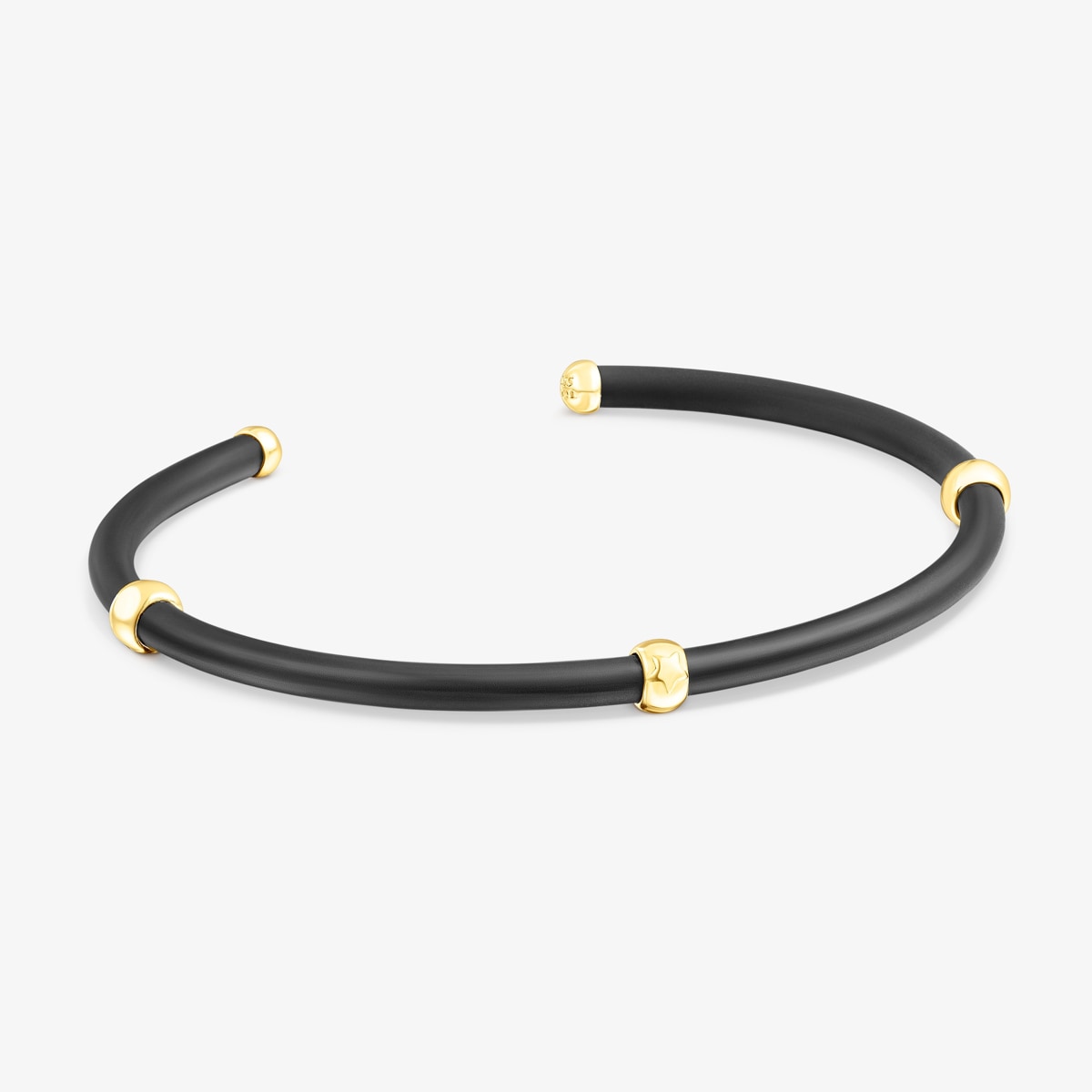 Black balls and silver vermeil TOUS Beach Caucho Bracelet | TOUS