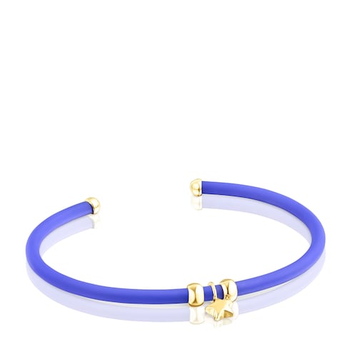 Bracciale stella blu con placcatura in oro 18 kt su caucci&ugrave; TOUS St. Tropez in argento image number 0