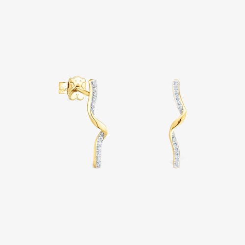 Pendientes espiral de oro y diamantes TOUS Beach