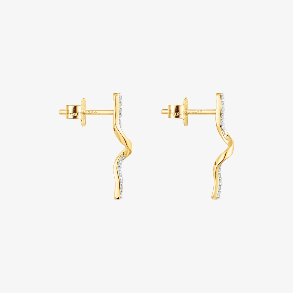 Pendientes espiral de oro y diamantes TOUS Beach