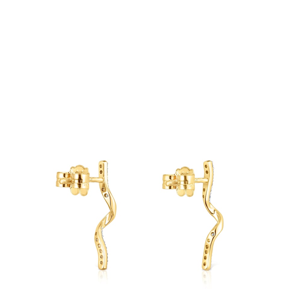 Gold TOUS St Tropez Spiral earrings with diamonds Gold TOUS St Tropez Spiral earrings with diamonds