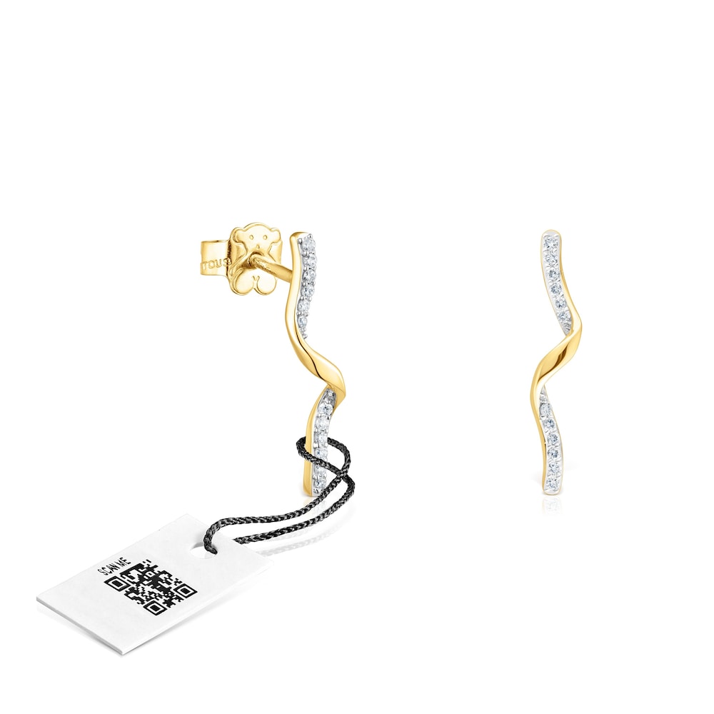 Gold TOUS St Tropez Spiral earrings with diamonds Gold TOUS St Tropez Spiral earrings with diamonds