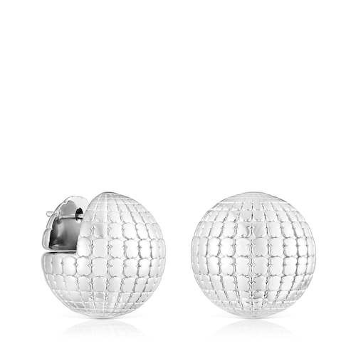 Pendientes de plata bola osos 20 mm St Tropez Disco
