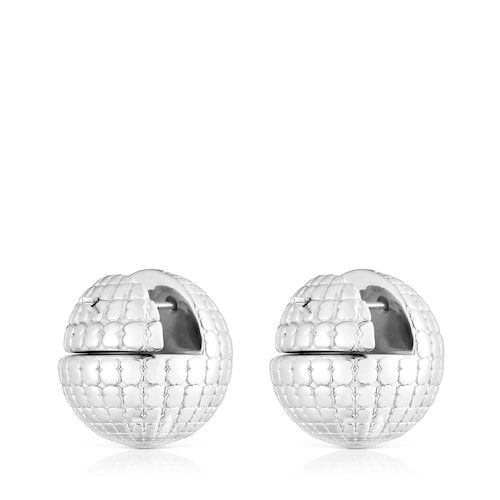 Pendientes de plata bola osos 20 mm St Tropez Disco