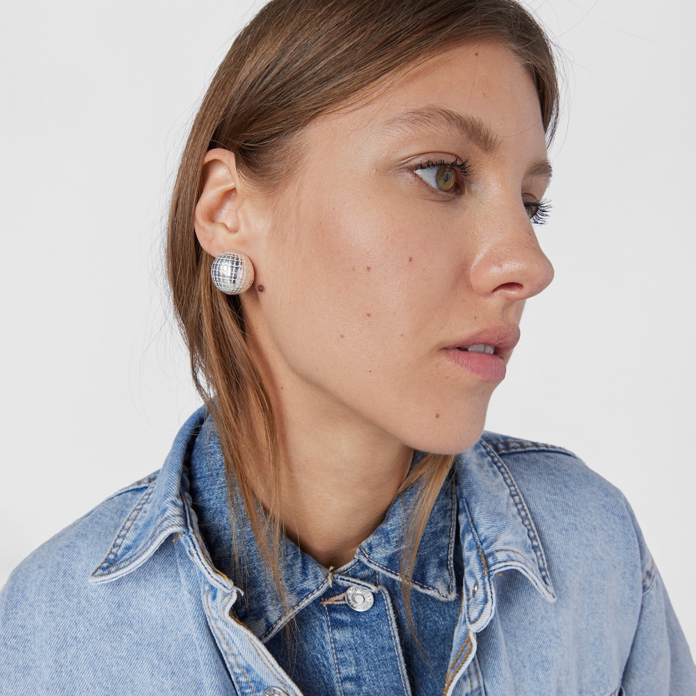 Pendientes de plata bola osos 20 mm Beach Disco