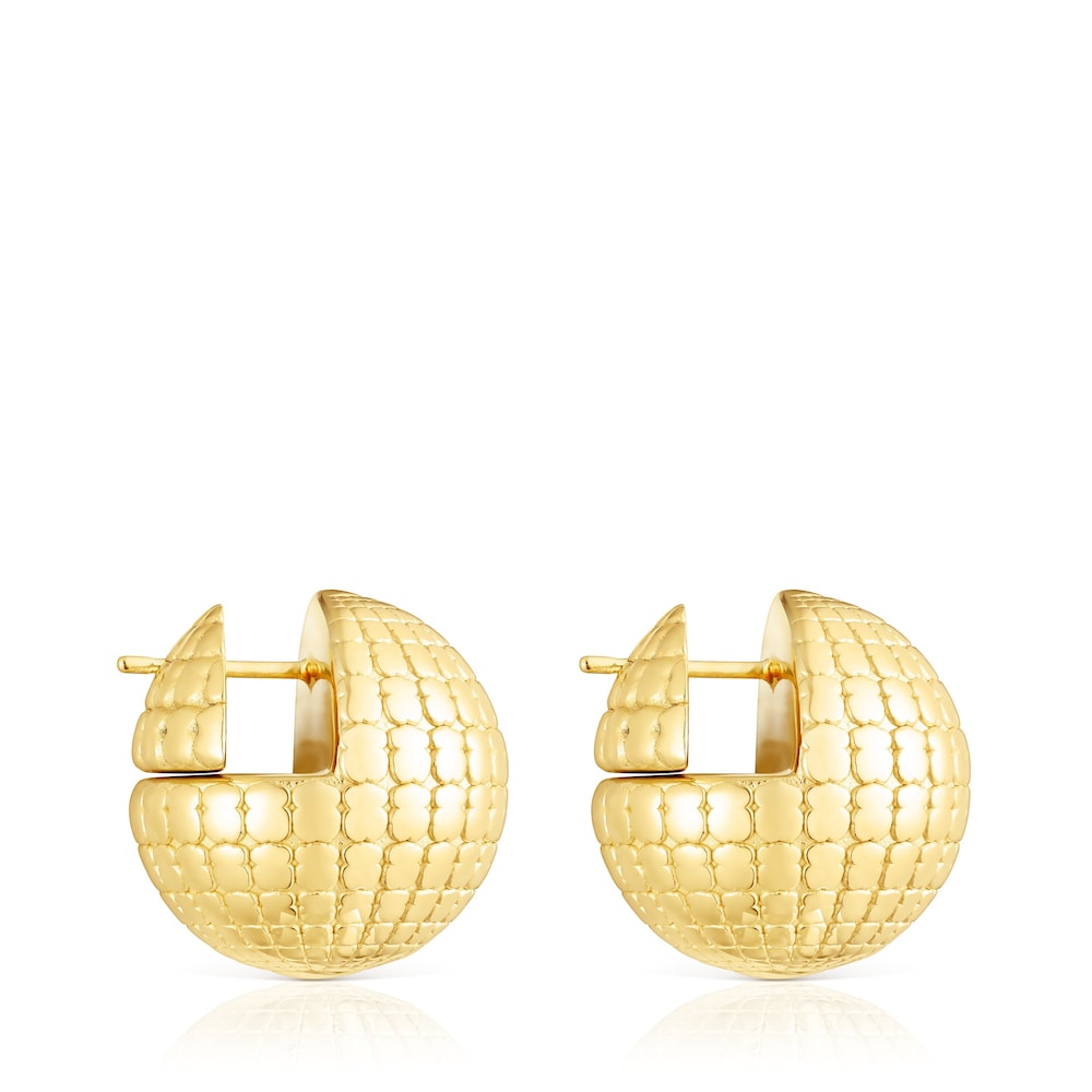 Pendientes con baño de oro 18 kt sobre plata bola osos 20 mm St Tropez Disco Pendientes con baño de oro 18 kt sobre plata bola osos 20 mm St Tropez Disco