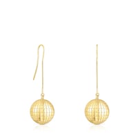 Silver vermeil St Tropez Disco bear ball Earrings