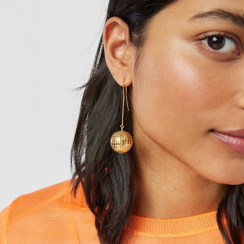 Silver vermeil St Tropez Disco bear ball Earrings
