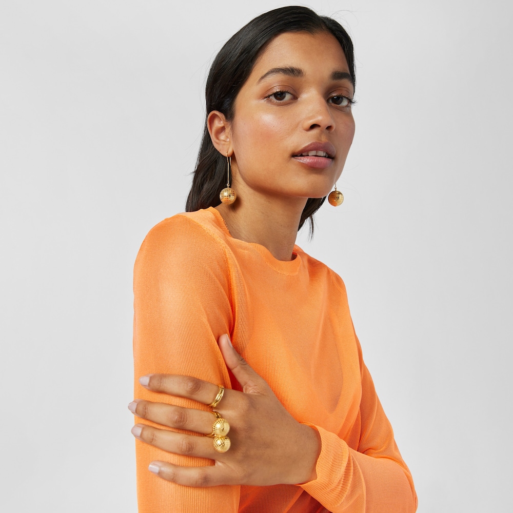 Brincos TOUS Beach Disco em prata vermeil bola ursos