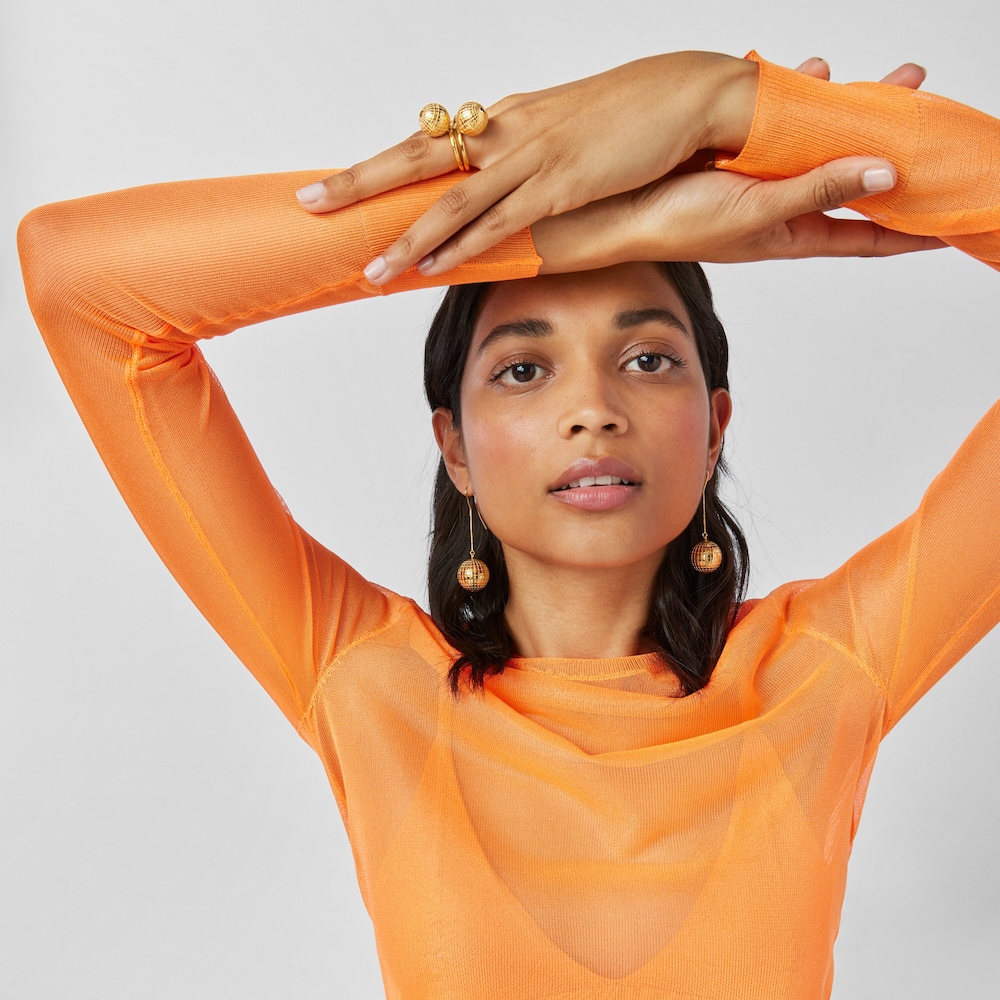 Brincos TOUS Beach Disco em prata vermeil bola ursos