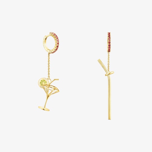 Silver vermeil TOUS Beach Cup Long earrings with rhodolites