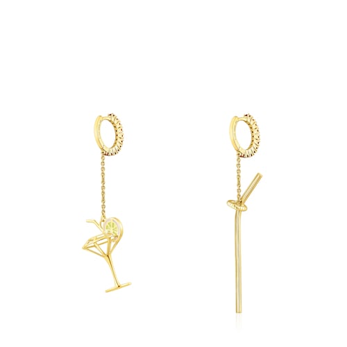 Silver vermeil TOUS Beach Cup Long earrings with rhodolites