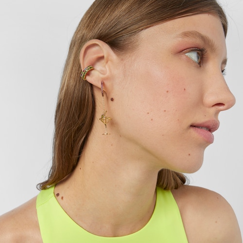 Silver vermeil TOUS Beach Cup Long earrings with rhodolites