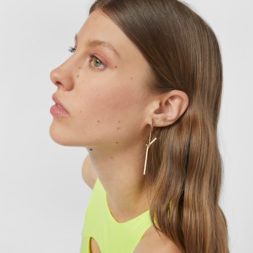 Silver vermeil TOUS Beach Cup Long earrings with rhodolites