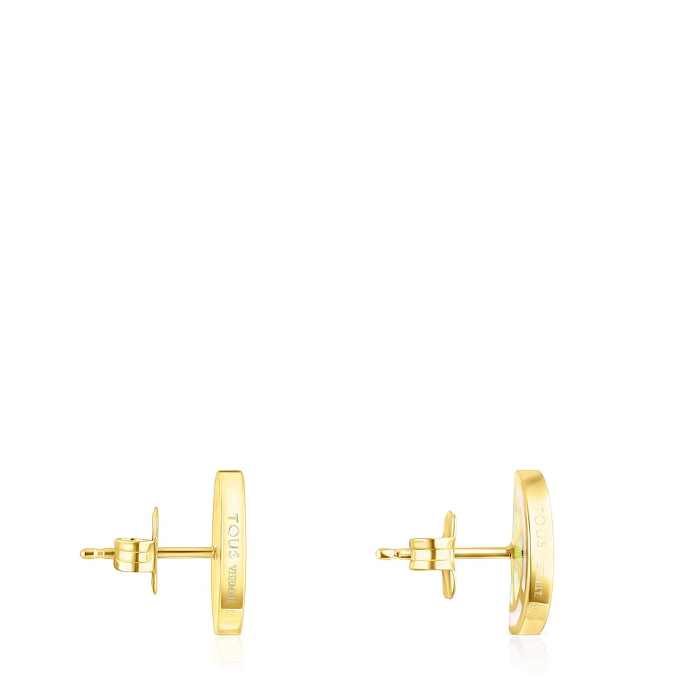 Pendientes con baño de oro 18 kt sobre plata y esmaltado 13 mm TOUS St Tropez Cup image number 1