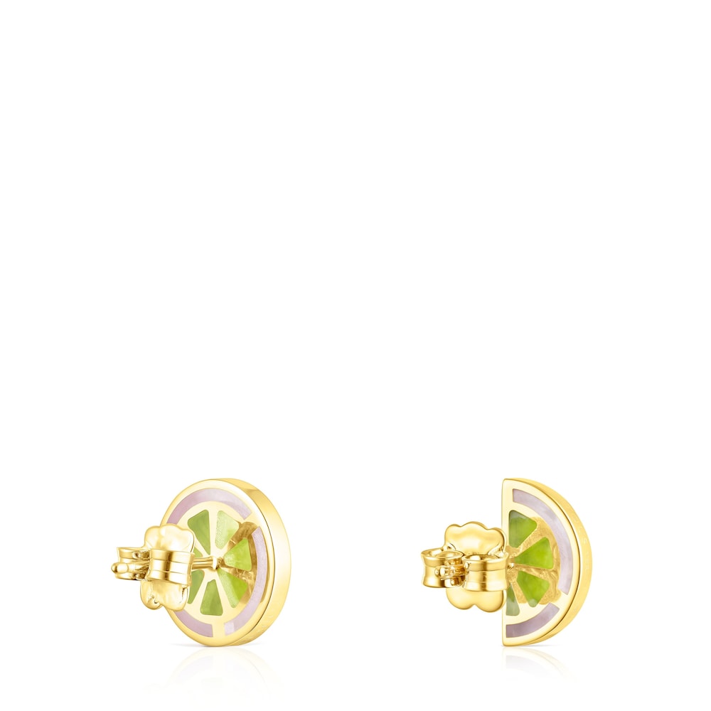 Pendientes con baño de oro 18 kt sobre plata y esmaltado 13 mm TOUS St Tropez Cup image number 2
