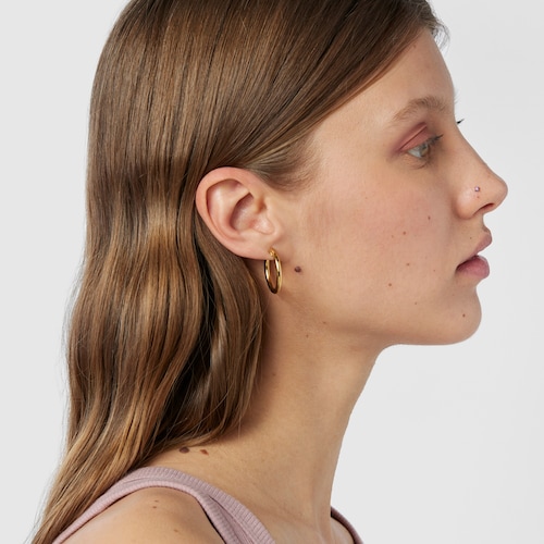 Gold-colored IP steel TOUS St Tropez Steel Nose piercing with amethyst