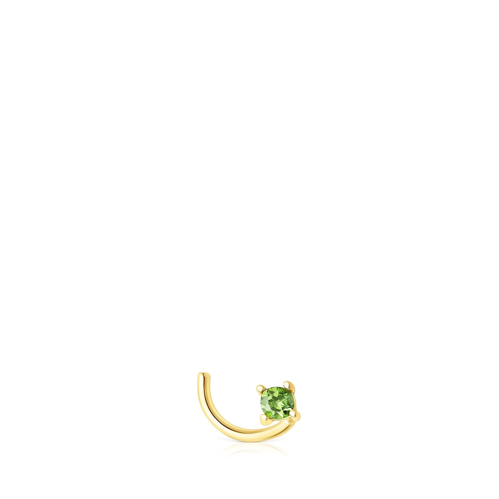 Gold-colored IP steel TOUS St Tropez Steel Nose piercing with chrome diopside