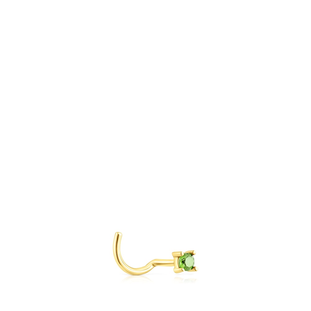 Gold-colored IP steel TOUS St Tropez Steel Nose piercing with chrome diopside