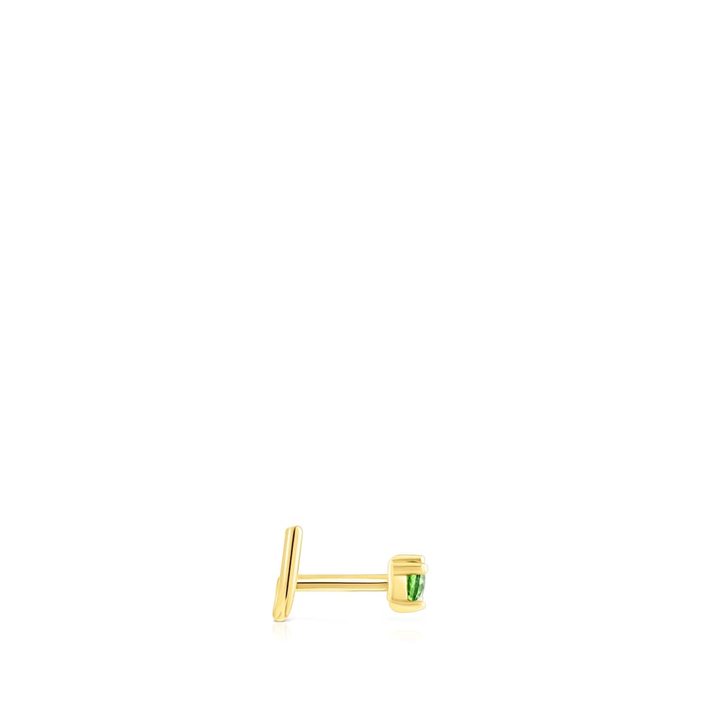Gold-colored IP steel TOUS St Tropez Steel Nose piercing with chrome diopside