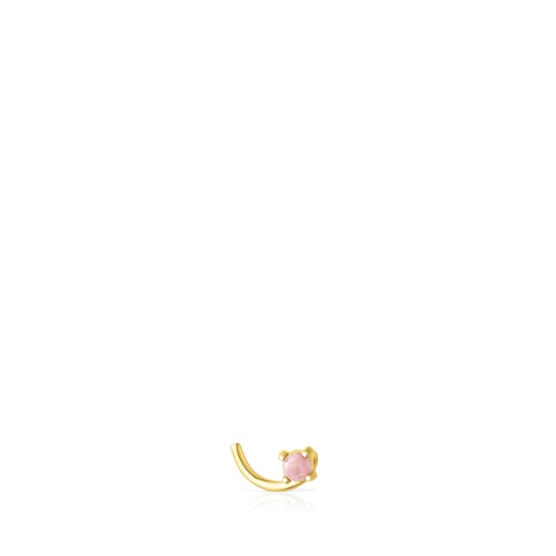 Gold-colored IP steel TOUS St Tropez Steel Nose piercing with rhodonite