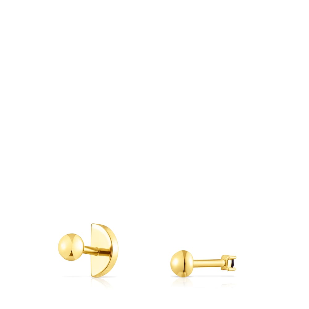 Pack de piercings TOUS Beach Steel em a&ccedil;o IP dourado com ametista e esmalte