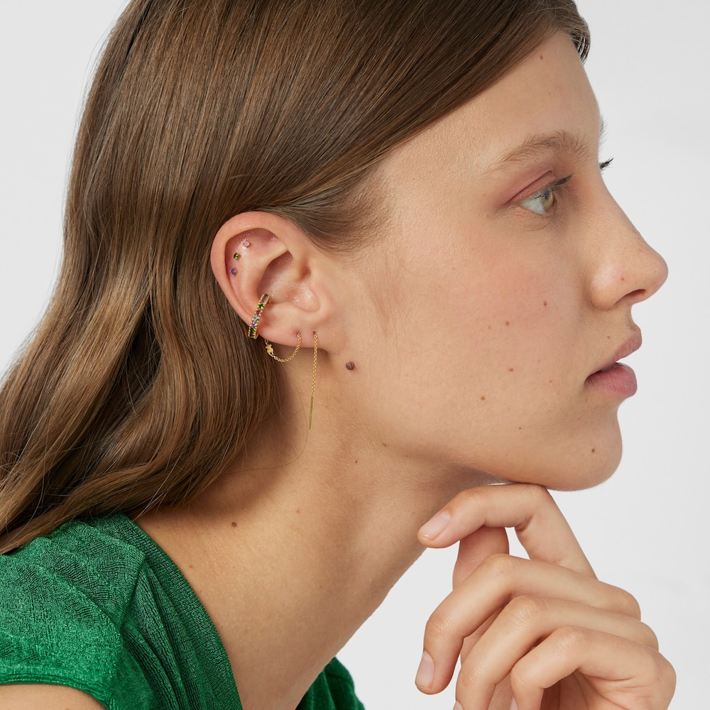 Pack de piercings de acero IP dorado con gemas TOUS St. Tropez Steel image number 5