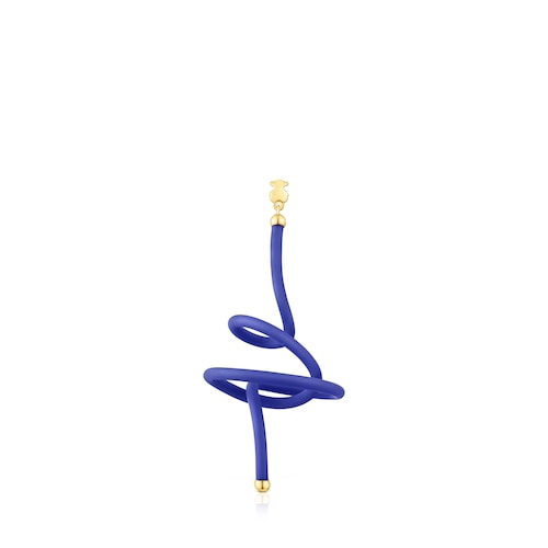 Blue bear spiral and silver vermeil TOUS St Tropez Caucho 1-2 Earring