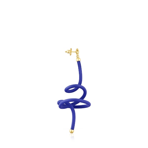 Blue bear spiral and silver vermeil TOUS St Tropez Caucho 1-2 Earring