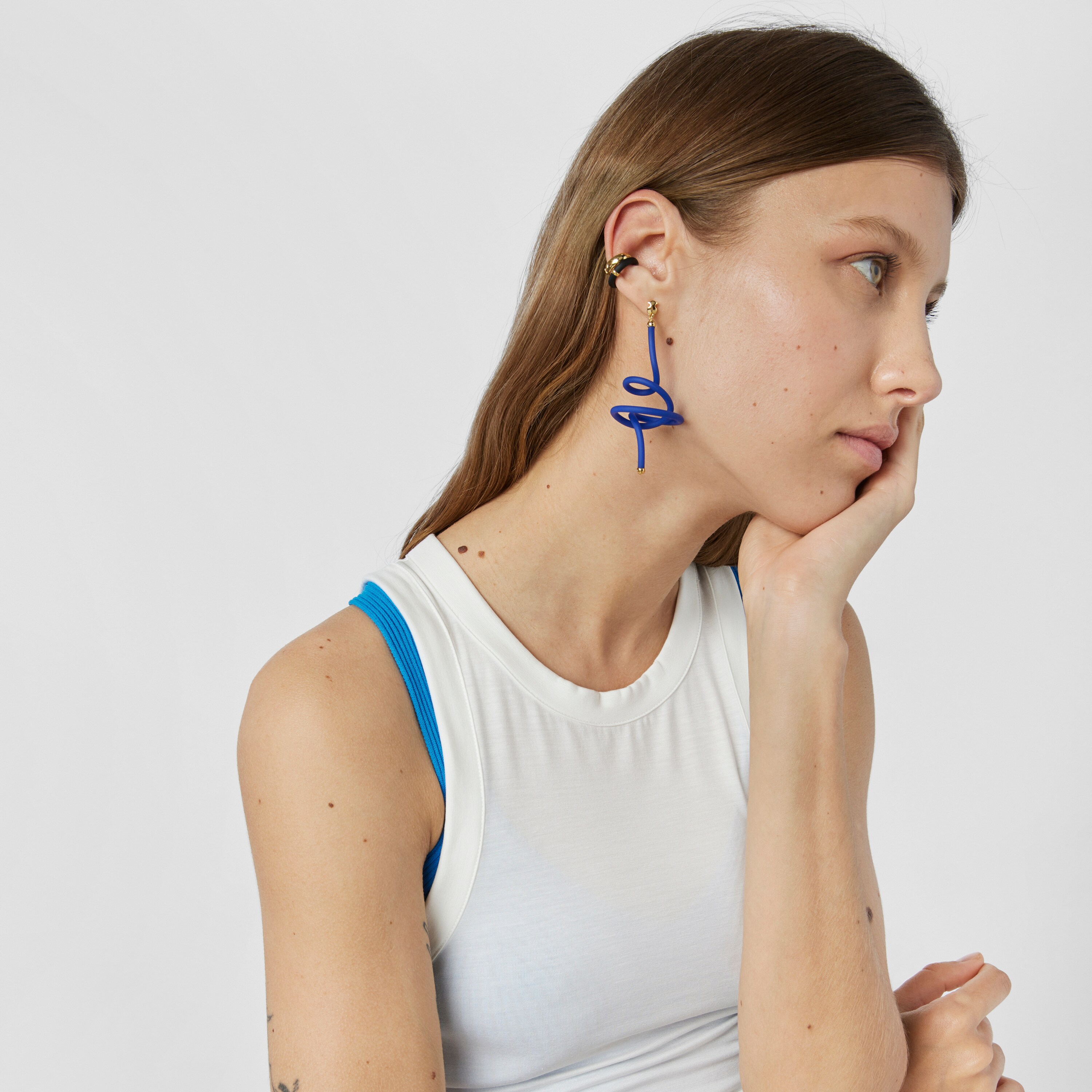 bear spiral and silver vermeil TOUS Beach Caucho 1/2 Earring