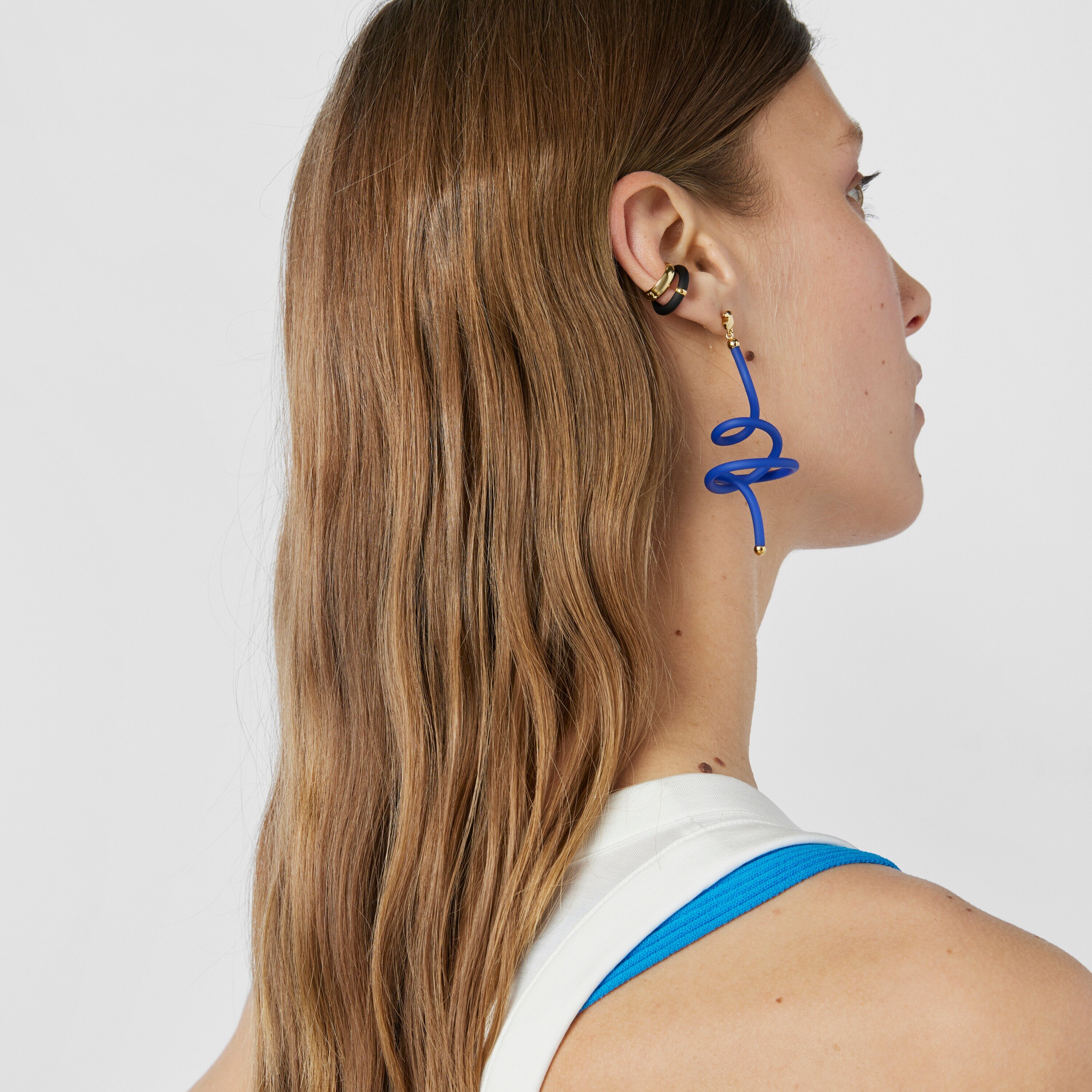 bear spiral and silver vermeil TOUS Beach Caucho 1/2 Earring