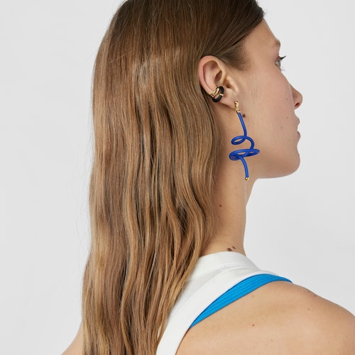 Blue bear spiral and silver vermeil TOUS St Tropez Caucho 1-2 Earring