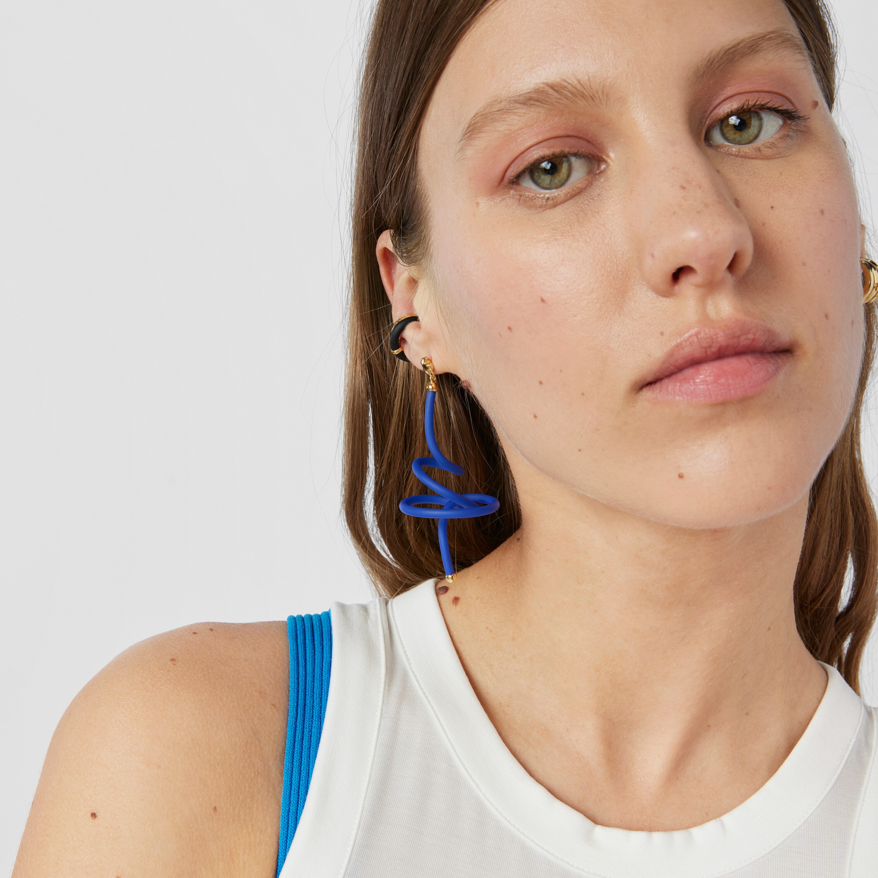 bear spiral and silver vermeil TOUS Beach Caucho 1/2 Earring