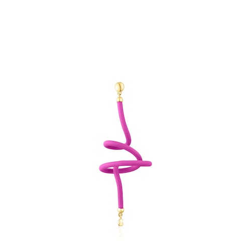 Pink bear spiral and silver vermeil TOUS St Tropez Caucho 1-2 Earring