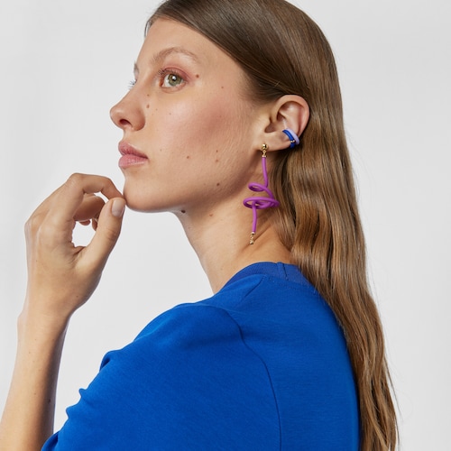 Pink bear spiral and silver vermeil TOUS St Tropez Caucho 1-2 Earring